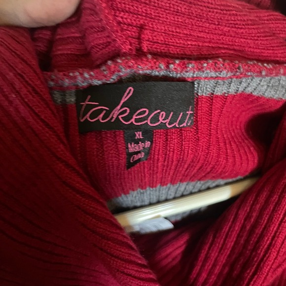 NWTS Takeout XL Pink Gray Striped Cowl Neck‎ Short Sleeve Sweater Dress - Picture 3 of 8